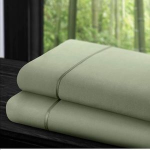 Bamboo Luxury Flat Sheet (2-Pack) - Eco-Friendly, Hypoallergenic Twin Olive.
